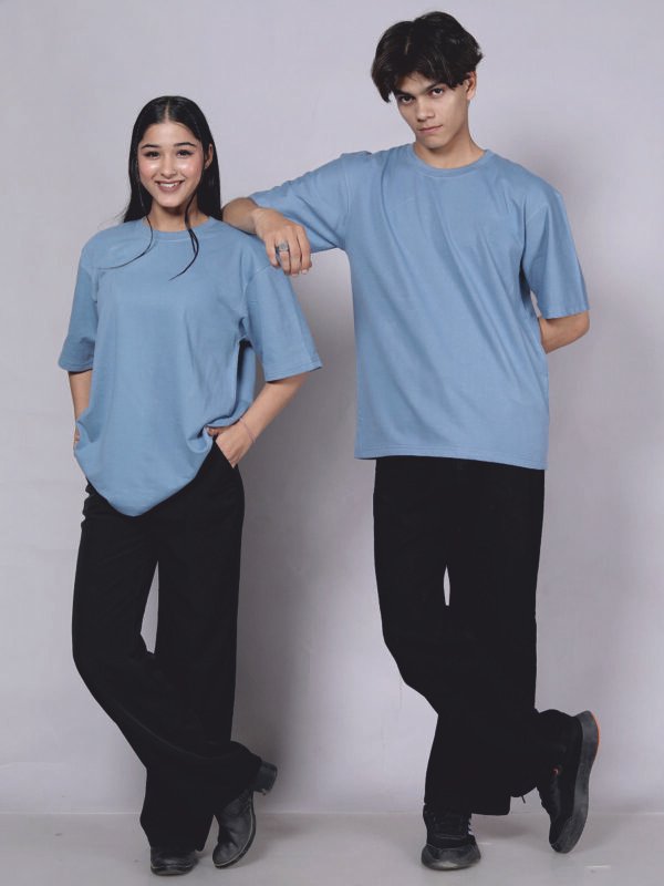 Metallic Grey Premium 220 GSM oversize T-shirt - Image 4