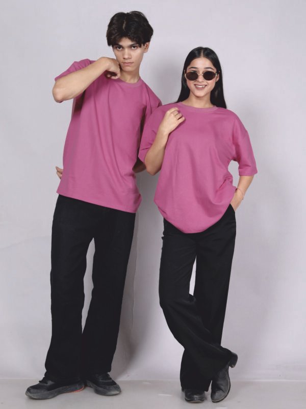 Onion pink Premium 220 GSM oversize T-shirt