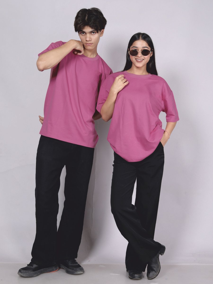 Onion pink Premium 220 GSM oversize T-shirt