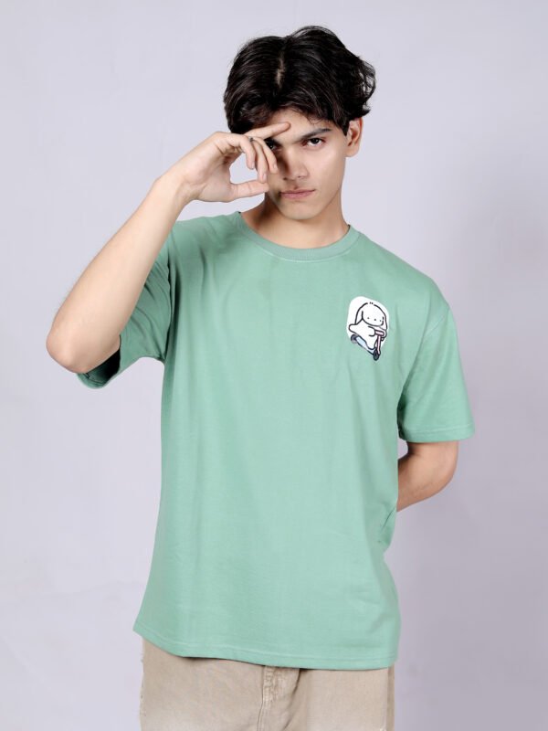 Finding love - Premium pistha green oversize T-shirt - Image 5