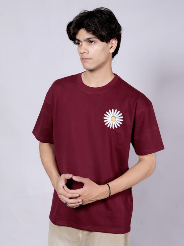 Blooming - Premium Old wine oversize T-shirt - Image 5