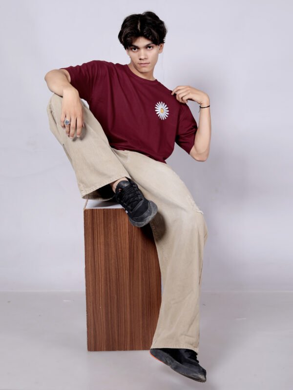 Blooming - Premium Old wine oversize T-shirt - Image 6