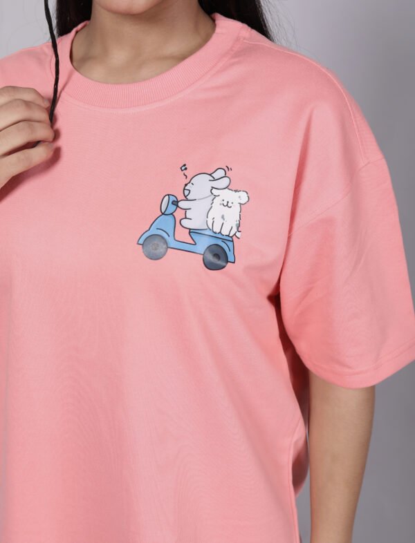Happy Ride - Premium Peach oversize T-shirt - Image 3