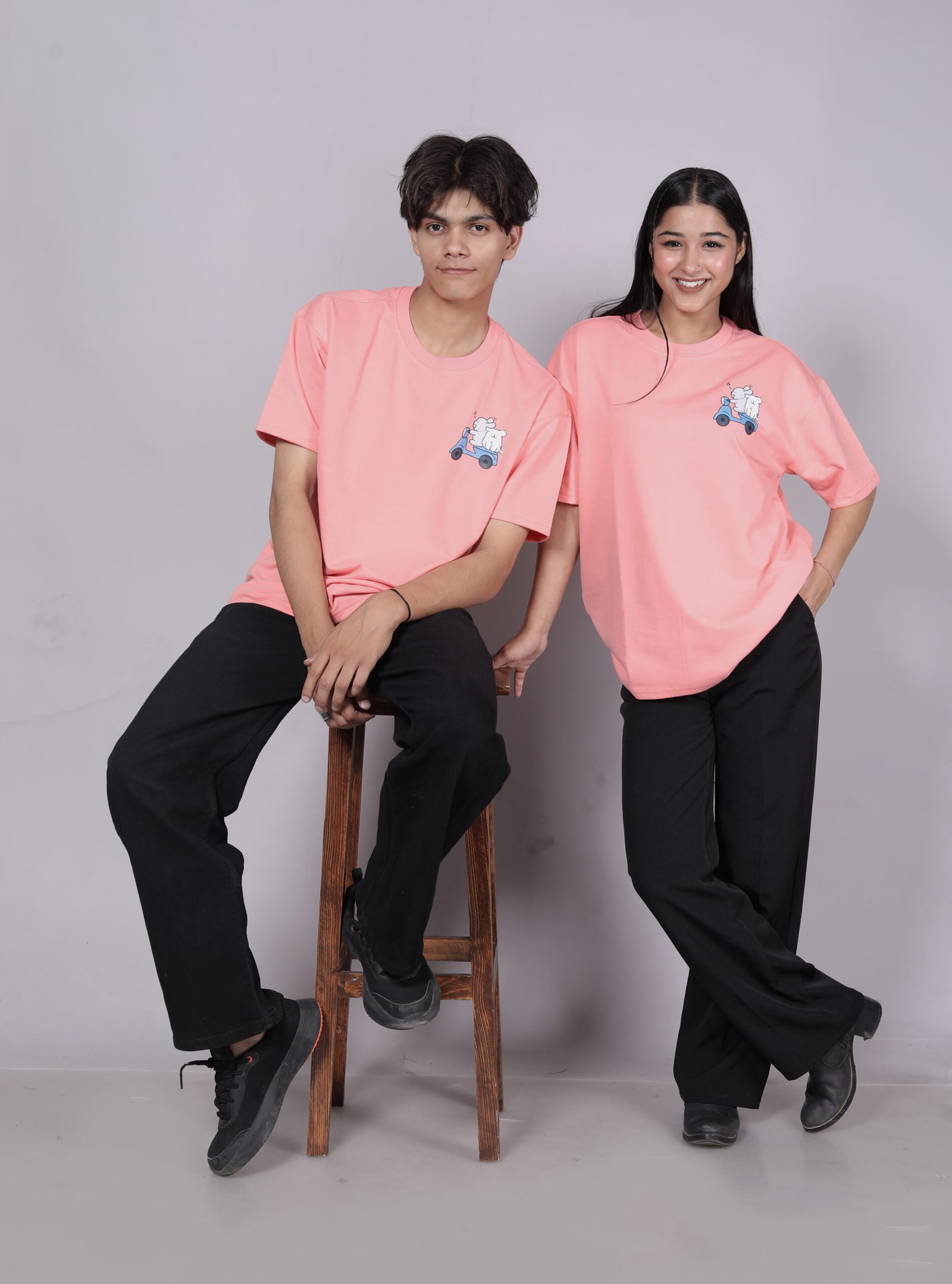 Happy Ride – Premium Peach oversize T-shirt
