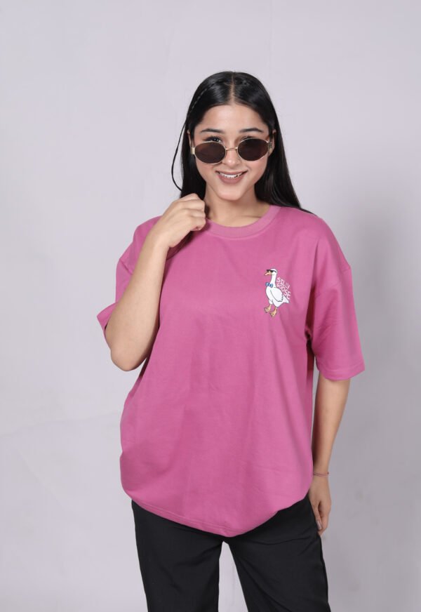 Silly Goose - Premium onion pink oversize T-shirt - Image 3