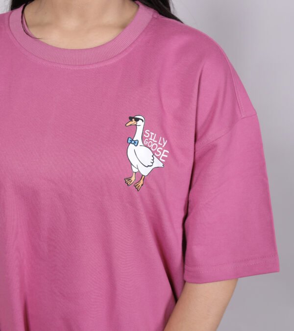 Silly Goose - Premium onion pink oversize T-shirt - Image 4