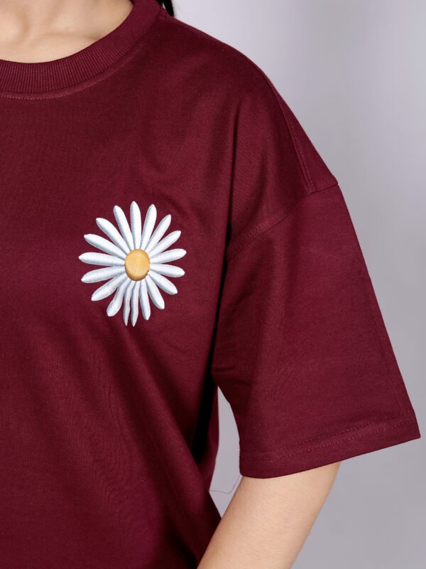 Blooming - Premium Old wine oversize T-shirt - Image 2