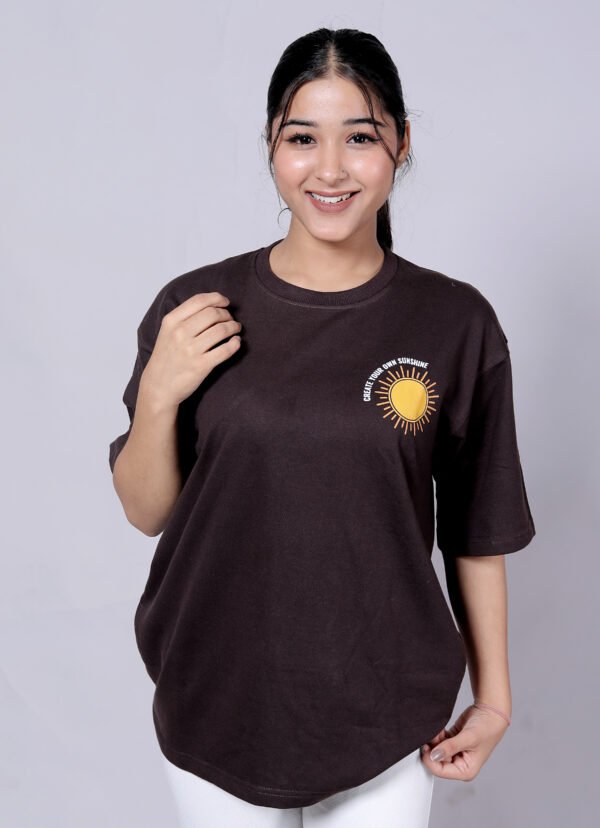 Sunshine - Premium hot chocolate oversize T-shirt - Image 3
