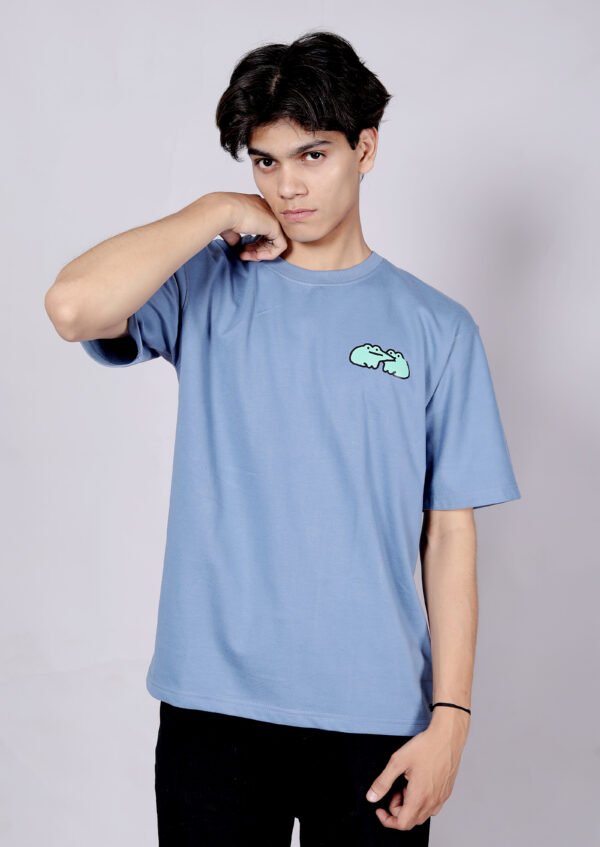 Metallic Grey Premium 220 GSM oversize T-shirt - Image 2